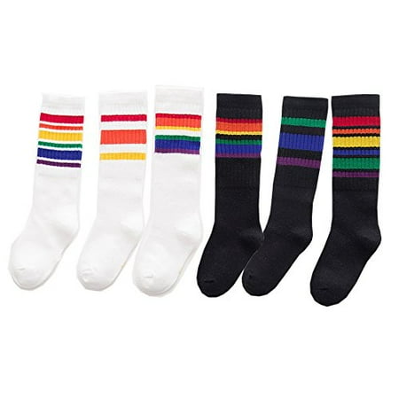 Xiyadun Unisex Toddler /& Childs Cotton Knee High Calf Stripe Athletic Tube Socks